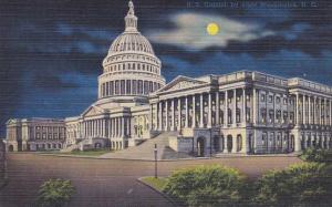 Washington, DC - The Capitol Building by Moonlight - Linen