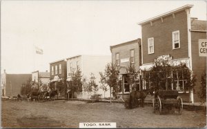 Togo Saskatchewan Street View SK Abercrombie Store Unused RPPC Postcard H16