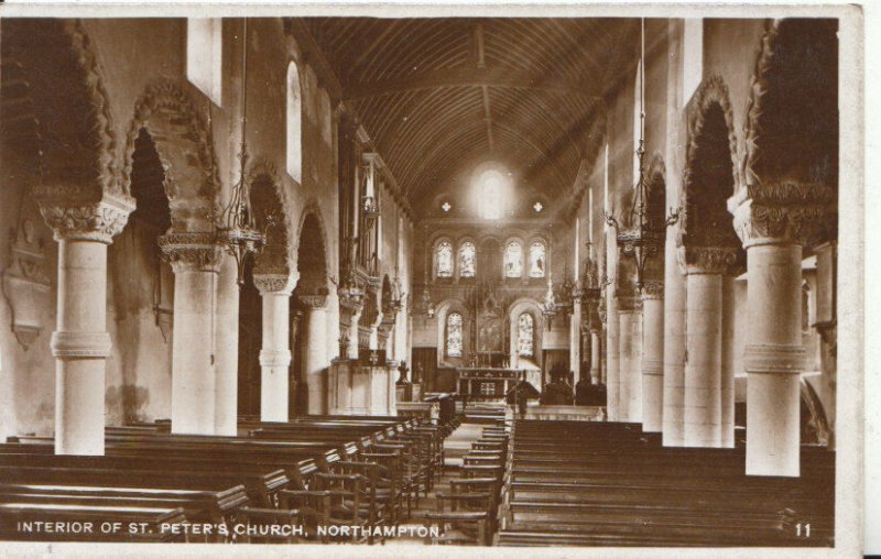 Northamptonshire Postcard - Northampton, Interior of St Peter's Church Ref2476A