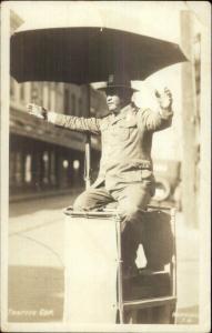 Honolulu HI Traffic Cop 1920s Real Photo Postcard