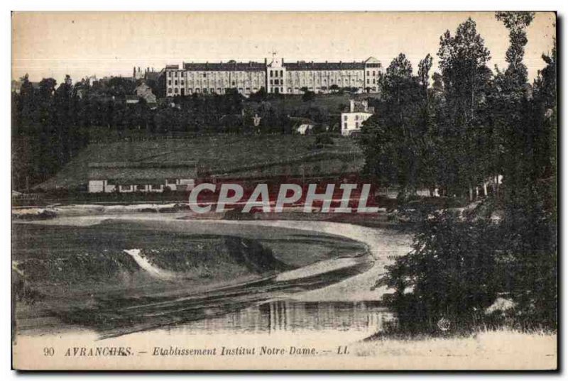 Old Postcard Avranches Establishment Institute Notre Dame