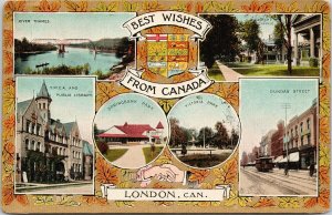 London Ontario Best Wishes From Canada Multiview Unused Postcard F23