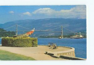 Unused Pre-1980 PARK BENCHES AT BRIDGE OBSERVATION POINT Vancouver BC d3501