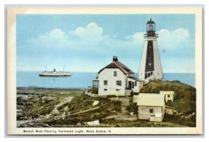 Yarmouth Light Lighthouse Yarmouth Nova Scotia NS Canada UNP WB Postcard S5