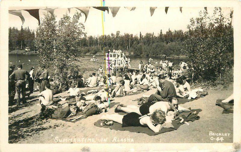 Brickley Photo 1940s Summertime in Alaska RPPC Real photo postcard 9734