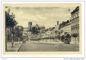 Liege , Belgium , 10-30s : Boulevard de la Sauveniere et Basilique Saint-Martin