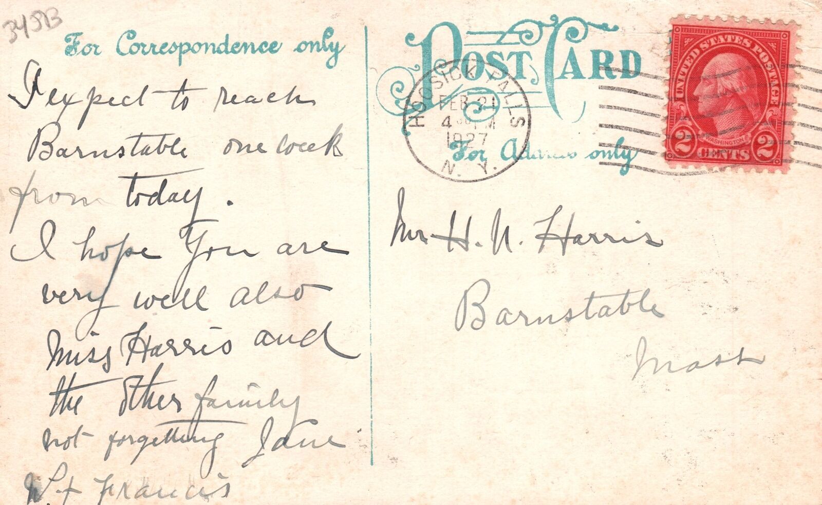 Vintage Postcard 1927 Chapel Building Hoosick School Campus Building