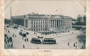 17056 Trolleys with Trailers, Treasury Building, Washington, D.C.