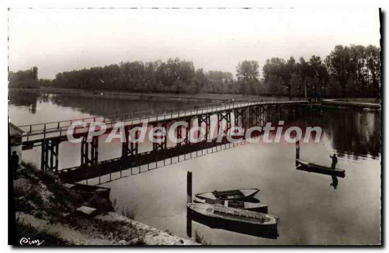 Old Postcard Laroche St Cydroine Yonne The Wooden bridge and camping Terraib