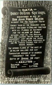 M-32197 Data Scroll of Ponce De Leon Springs Hotel De Leon Springs Florida