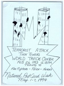 Terrorist Attack Twin Towers World Trade Center National Postcard Week Postcard