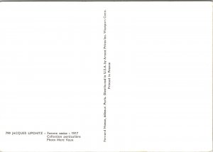 Seated Woman, Jacques Lipchitz art Postcard