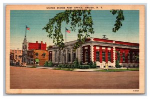 United States Post Office Oneida New York NY UNP Linen Postcard N23