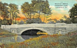 LOUISVILLE KENTUCKY~BELKNAP BRIDGE IN CHEROKEE PARK~1908 PSMK POSTCARD