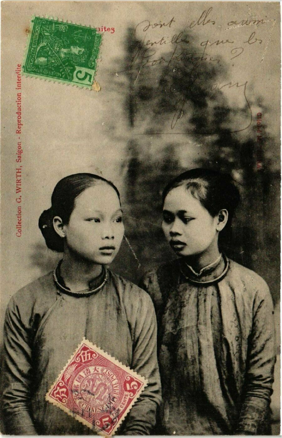 Carte Postale Ancienne Vietnam – Jeunes Gens Annamites – Original Indochine (a64669)