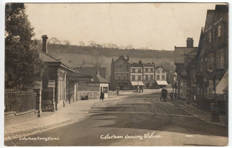 Surrey; Caterham Showing Station 4181 RP PPC 1918, Station Exterior