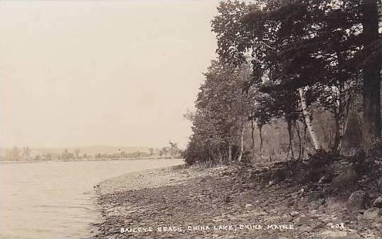 Maine China Baileys Beach China Lake Real Photo RPPC