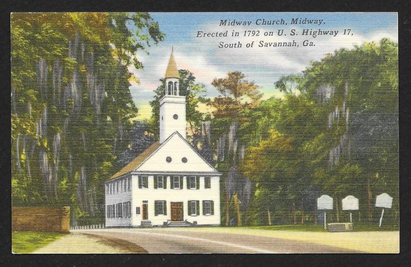 Midway Church Building on Highway 17 Savannah GA Unused c1930s