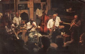 JAZZ MUSIC PRESERVATION HALL NEW ORLEANS LOUISIANA BLACK AMERICANA POSTCARD 1968