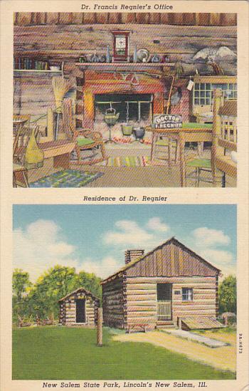 Illinois New Salem State Park Residence Of Dr Regnier and Office 1945 Curteich