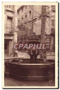 Old Postcard Aix en Provence Fountain Square of the Three Ormeaux