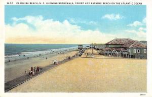Carolina Beach North Carolina boardwalk casino bathing beach antique pc Z43914
