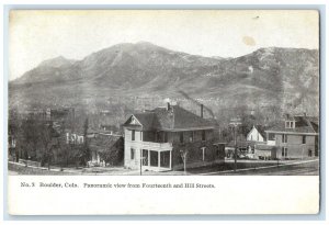 1910 Panoramic View Fourteenth Hills Street Boulder Colorado CO Vintage Postcard