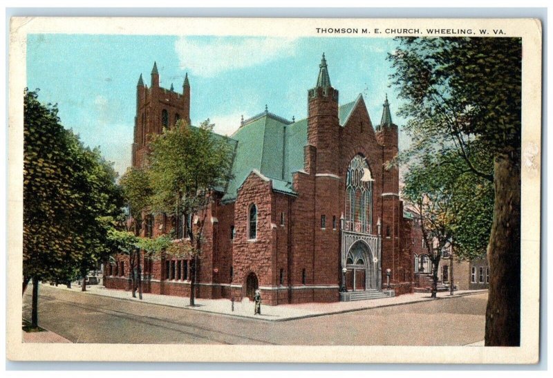 1924 Thomson M.E. Church Road Exterior Building Wheeling West Virginia Postcard