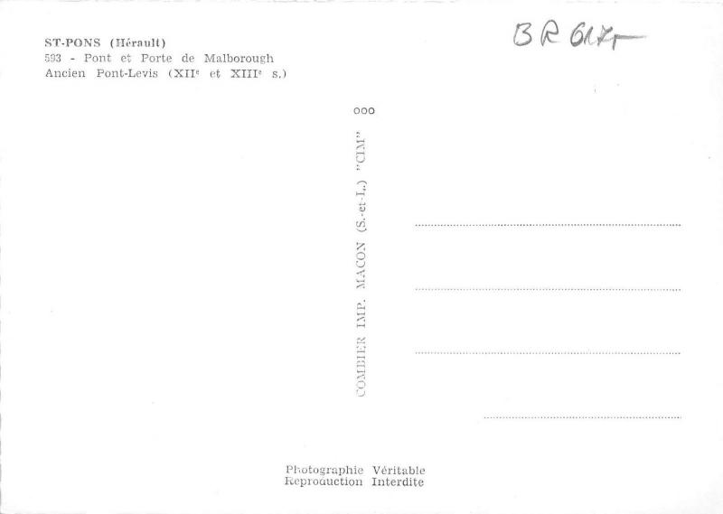 BR6175 Pont et port de Malborough St Pons  france