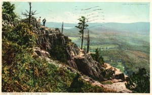 Vintage Postcard 1911 Ragged Cliffs Of Mount Tom Massachusetts Phostint Card