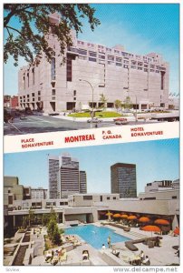 2-Views, Place Bonaventure, Swimming Pool, Montreal, Quebec, Canada, 1950-1970s