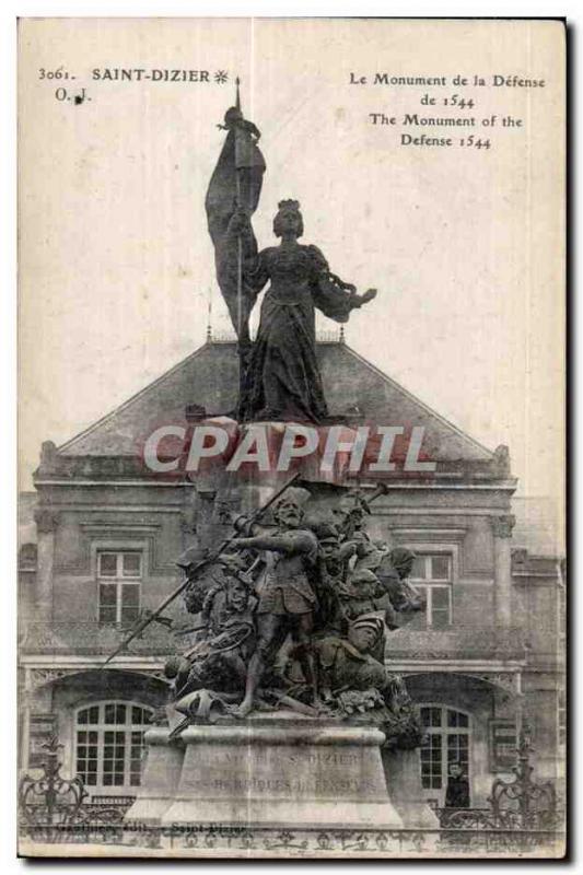 Postcard Old Saint Dizier The Monument of Defense 1544 Jeanne d Arc