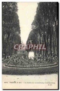 Old Postcard Paris 6 stop Jardin du Luxembourg and the Pantheon