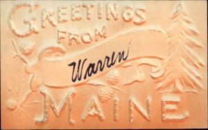 Warren ME Greeting c1910 Postcard