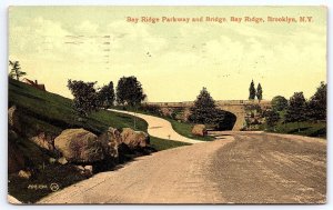 1910's Bay Bridge Parkway And Bridge Brooklyn New York NY Posted Postcard