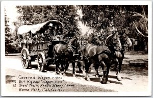 Covered Wagon Bill Higdon Wagin Boss Buena Park California CA Real RPPC Postcard