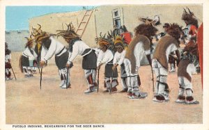 Pueblo Indians, Rehearsing for the Deer Dance Misc, New Mexico NM s 