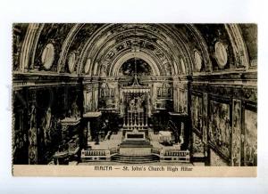 235515 MALTA St.Johns Church High Altar Vintage postcard