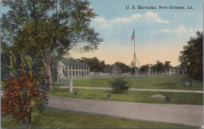 Postcard Military US Barracks New Orleans LA