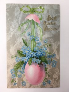 Easter John Winsch Postcard Flowers in Egg Embossed