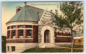 WARNER, New Hampshire NH ~ Handcolored PILLSBURY FREE LIBRARY 1911 Postcard