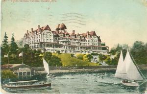 Tacoma, Washington Hotel Tacoma with Sailboats 1909 Divided Back Postcard