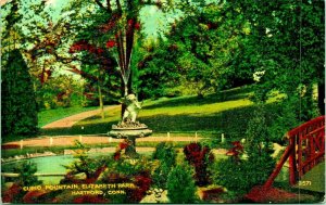 Cupid Fountain Elizabeth Park Hartford Connecticut CT 1908 Postcard