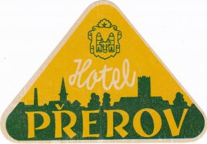 Czechoslovakia Hotel Prerov Vintage Luggage Label sk3651
