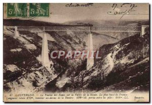 Old Postcard Auvergne Viaduct Of Fades On Vallee Sioul Train