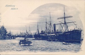 Hamburg Germany, Freighters, Harbor # 2, Tug Boat, Ships, Pre 1907