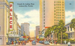 JACKSONVILLE, Florida FL ~ FORSYTH STREET SCENE  Palace~Imperial Signs  Postcard