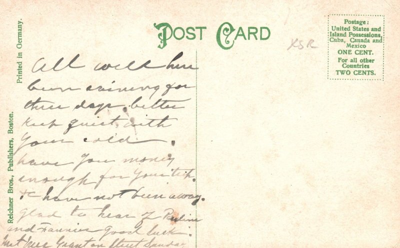 Vintage Postcard Front Street Crossway and Common Worcester Massachusetts MA