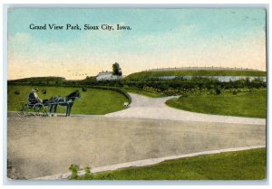 1913 Grand View Park Horse And Buggy Sioux City Iowa IA Posted Antique Postcard