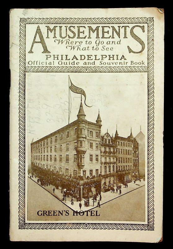 1927 Green's Hotel Amusements Official Guide and Souvenir Book Philadelphia